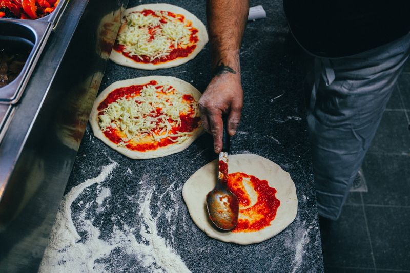Meat stromboli with sausage pepperoni and cheese filling